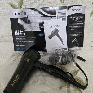 Andis 80695 1875-Watt Tourmaline Ceramic Ionic Styling Hair Dryer, Black
